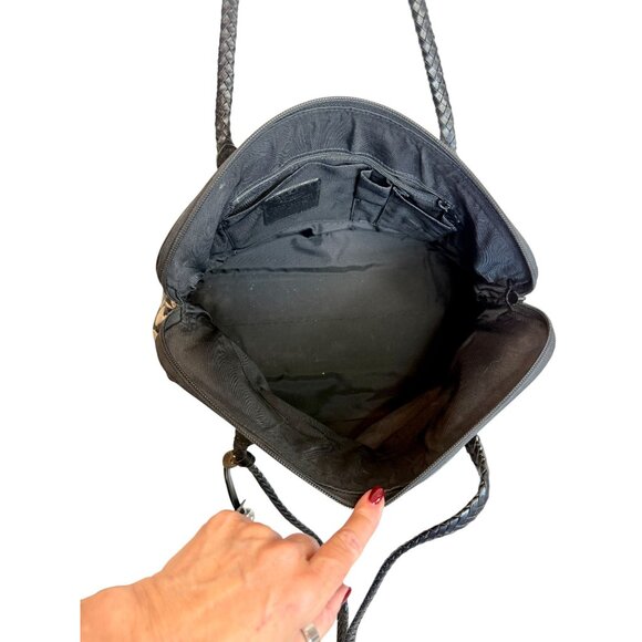 Brighton Vintage Tapestry Dog Tote with Leather Handles & Heart Charm Accents - Picture 5 of 11